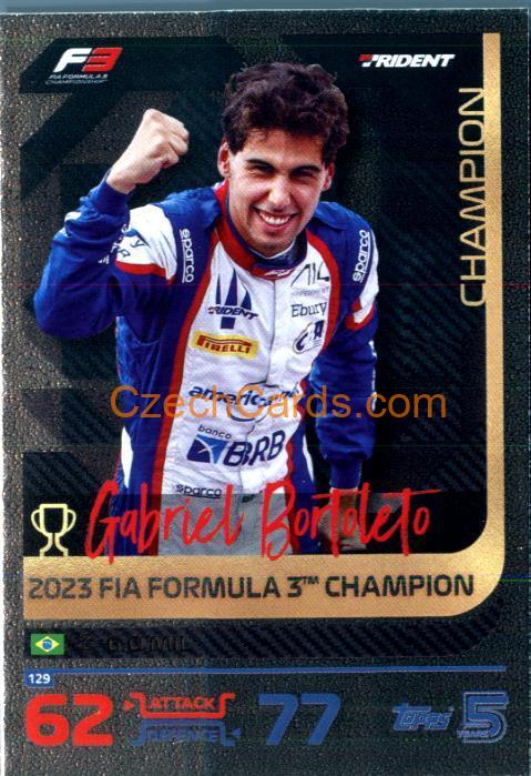 Gabriel Bortoleto Champion Card 2024 Topps Turbo Attax #129