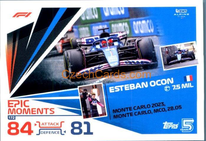 Esteban Ocon Epic Moments 2024 Topps Turbo Attax #172