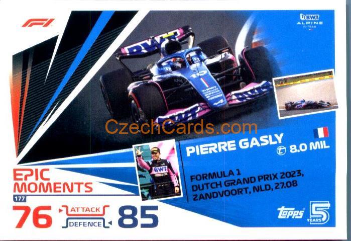 Pierre Gasly Epic Moments 2024 Topps Turbo Attax #177