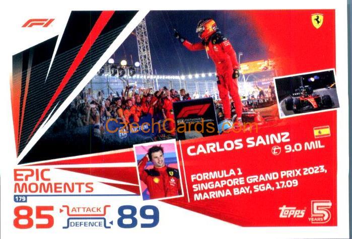 Carlos Sainz Epic Moments 2024 Topps Turbo Attax #179