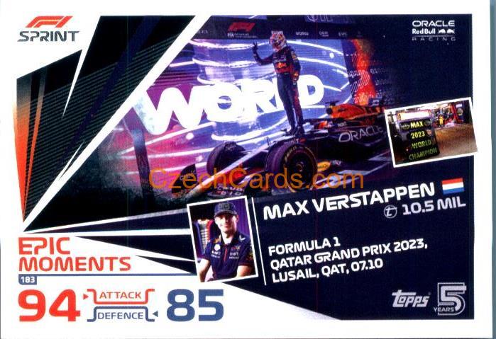 Max Verstappen Epic Moments 2024 Topps Turbo Attax #183