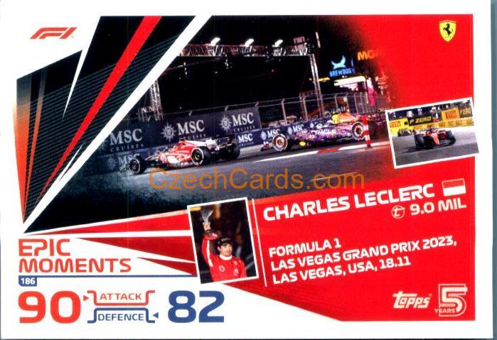 Charles Leclerc Epic Moments 2024 Topps Turbo Attax #186