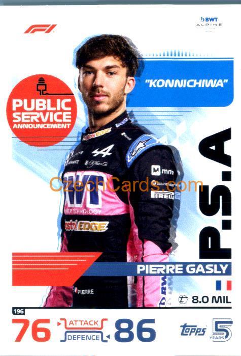 Pierre Gasly Public Service Announcement 2024 Topps Turbo Attax #196