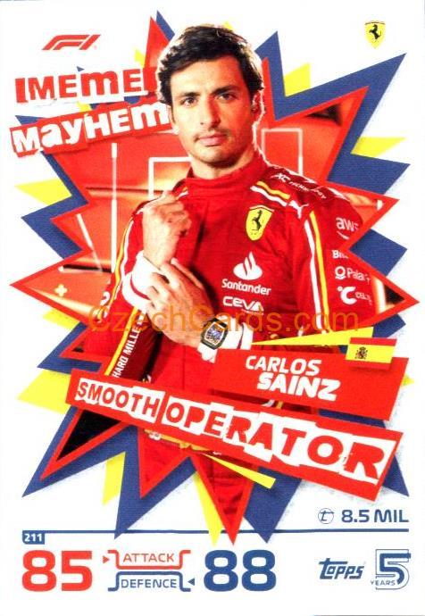 Carlos Sainz Meme Mayhem 2024 Topps Turbo Attax #211