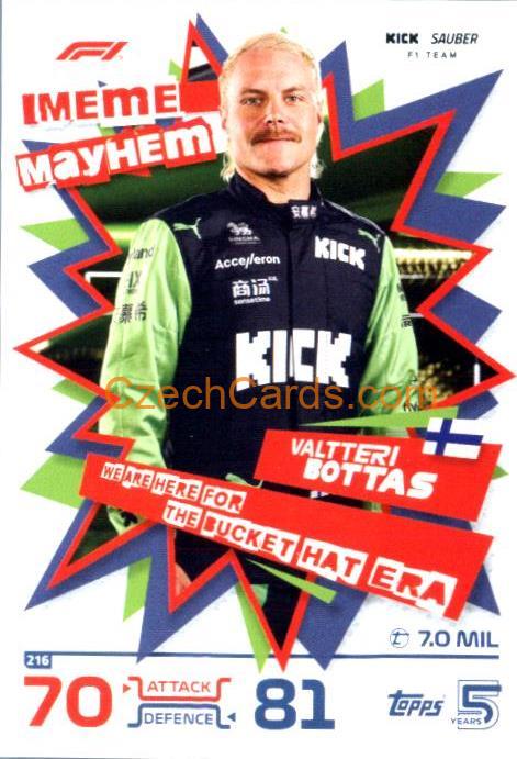 Valtteri Bottas Meme Mayhem 2024 Topps Turbo Attax #216