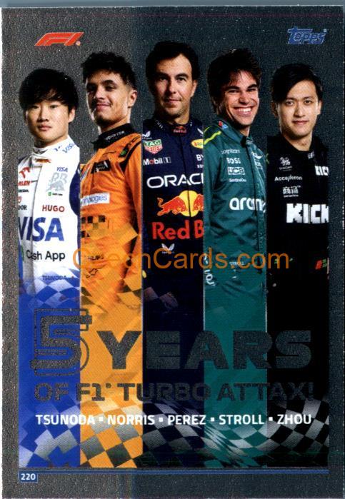 Tsunoda / Norris / Perez / Stroll / Zhou 2024 Topps Turbo Attax #220