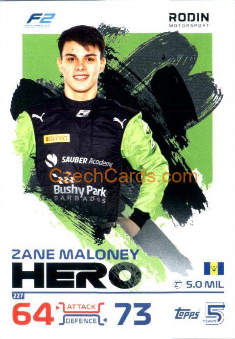 Zane Maloney F2 Hero 2024 Topps Turbo Attax #227