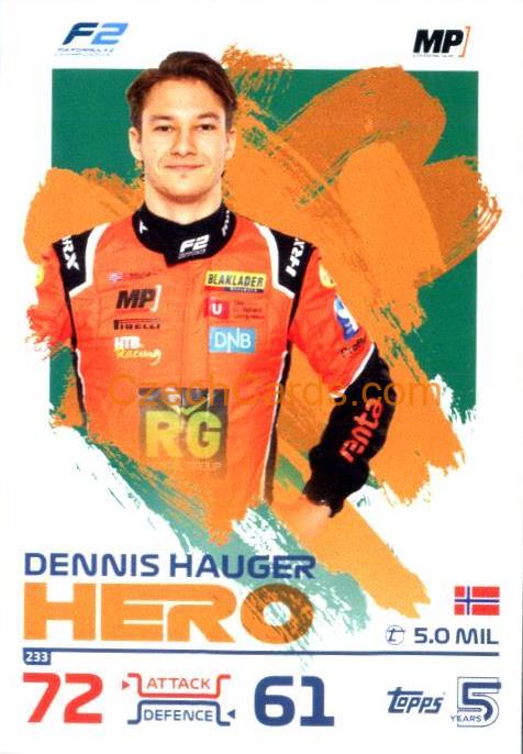 Dennis Hauger F2 Hero 2024 Topps Turbo Attax #233