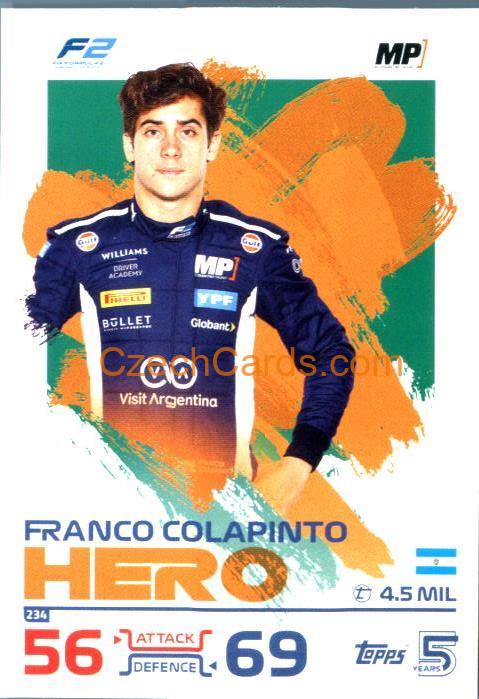 Franco Colapinto F2 Hero 2024 Topps Turbo Attax #234