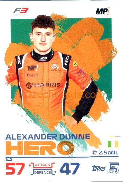 Alex Dunne F3 Hero 2024 Topps Turbo Attax #282