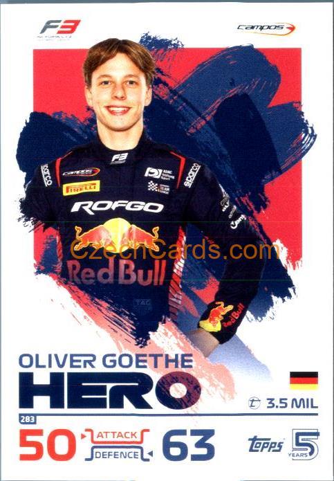Oliver Goethe F3 Hero 2024 Topps Turbo Attax #283