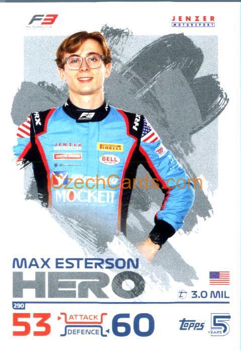 Max Esterson F3 Hero 2024 Topps Turbo Attax #290