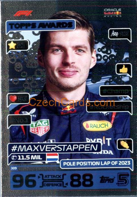 Max Verstappen Topps Awards 2024 Topps Turbo Attax #309