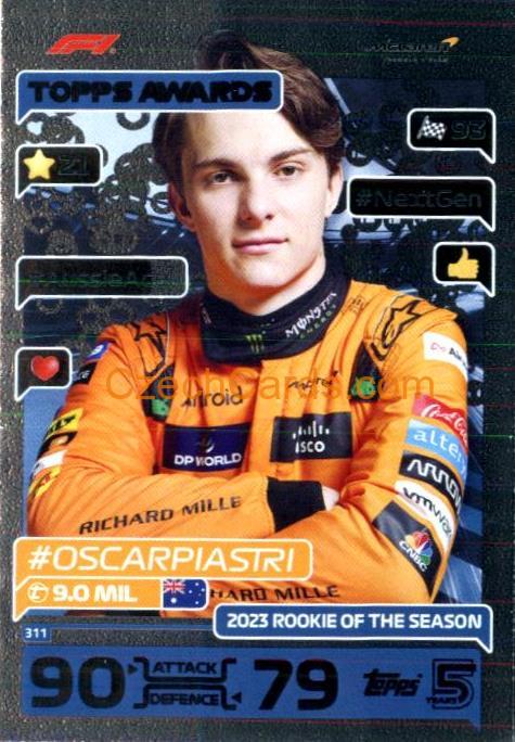 Oscar Piastri Topps Awards 2024 Topps Turbo Attax #311