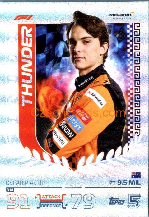 Oscar Piastri F1 Gladiator 2024 Topps Turbo Attax #318