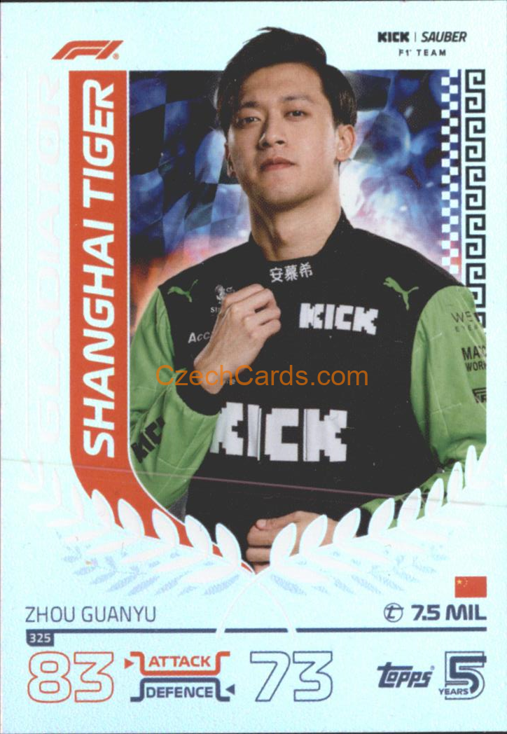 Zhou Guanyu F1 Gladiator 2024 Topps Turbo Attax #325