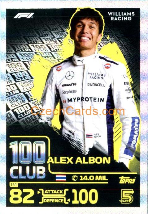 Alex Albon 100 Club 2024 Topps Turbo Attax #341