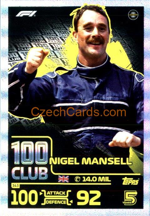 Nigel Mansell 100 Club 2024 Topps Turbo Attax #343
