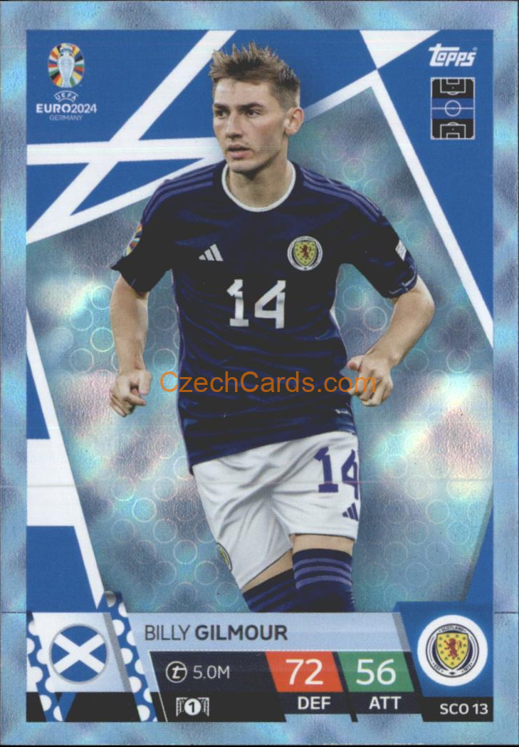 Billy Gilmour 2024 EURO Match Attax crystal parallel #SCO13
