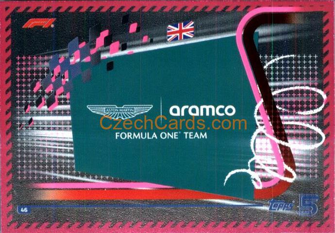 Team Logo Aston Martin 2024 Topps Turbo Attax Purple Parallel #46