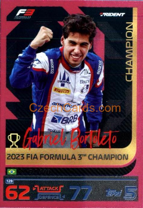 Gabriel Bortoleto Champion Card 2024 Topps Turbo Attax Purple Parallel #129