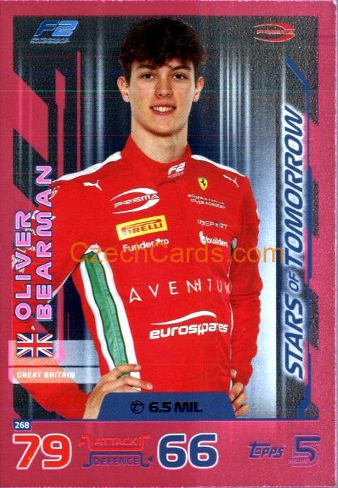 Oliver Bearman Stars of Tomorrow 2024 Topps Turbo Attax Purple Parallel #268