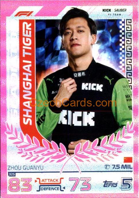 Zhou Guanyu F1 Gladiator 2024 Topps Turbo Attax Purple Parallel #325