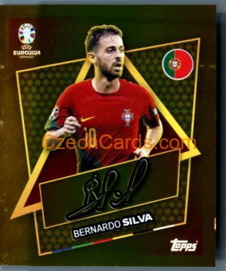 Bernardo Silva 2024 Topps UEFA Euro sticker gold signature #POR-SP