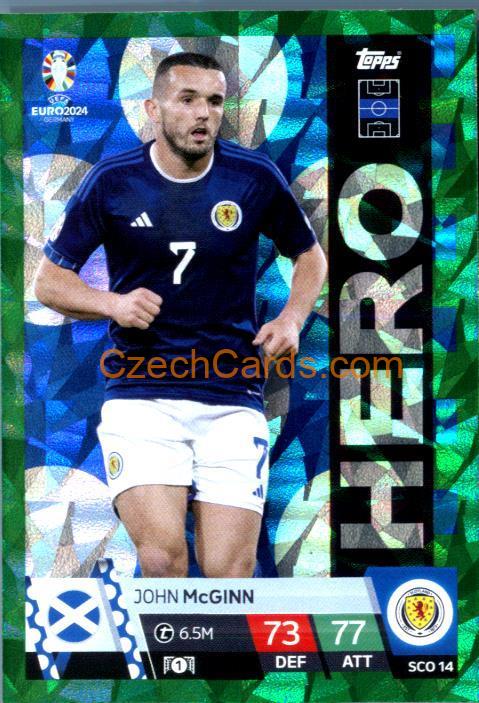 John McGinn 2024 EURO Match Attax Hero green parallel #SCO14