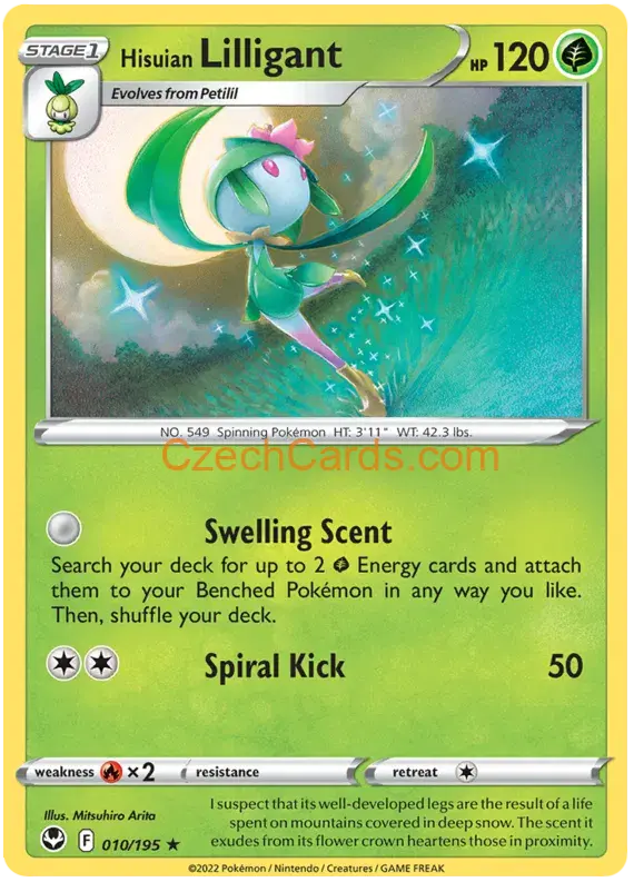 Hisuian Lilligant 010/195 rare Pokémon Card