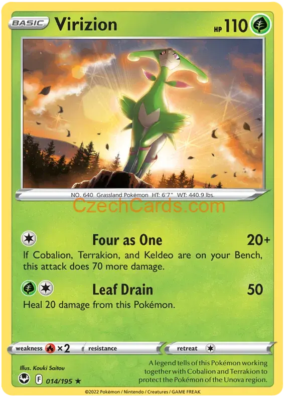 Virizion 014/195 rare Pokémon Card