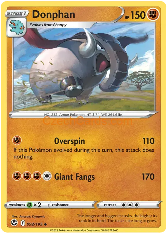 Donphan 092/195 uncommon Pokémon Card