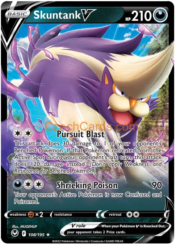 Skuntank V 108/195 rare Pokémon Card