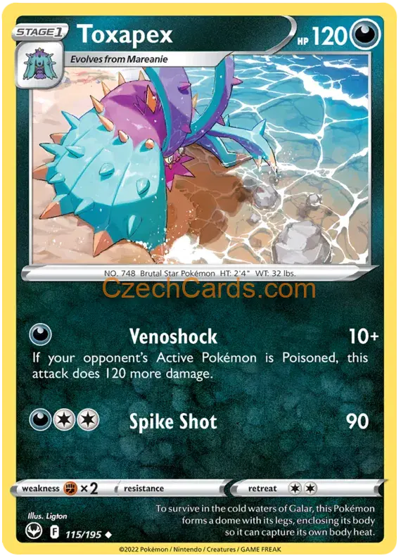 Toxapex 115/195 uncommon Pokémon Card