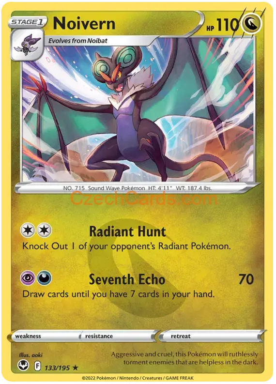 Noivern 133/195 rare Pokémon Card