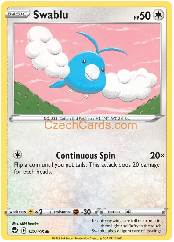 Swablu 142/195 common Pokémon Card