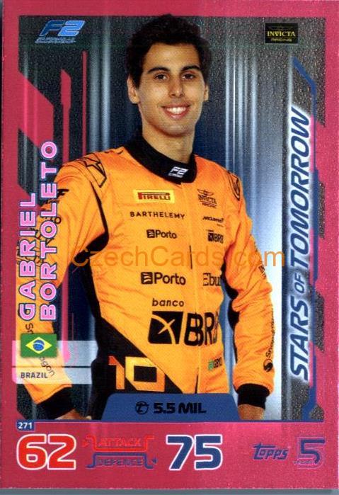 Gabriel Bortoleto Stars of Tomorrow 2024 Topps Turbo Attax purple #271