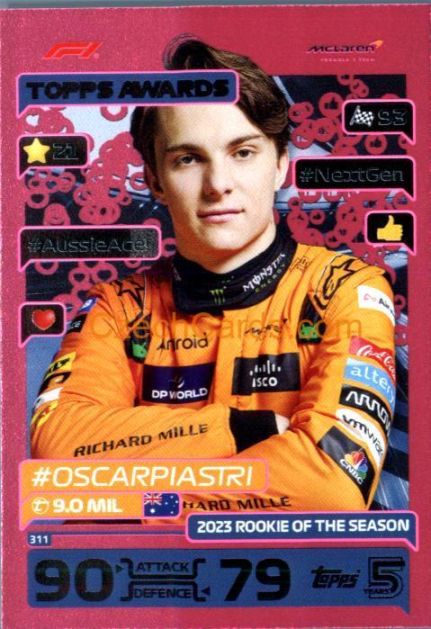 Oscar Piastri Topps Awards 2024 Topps Turbo Attax purple #311