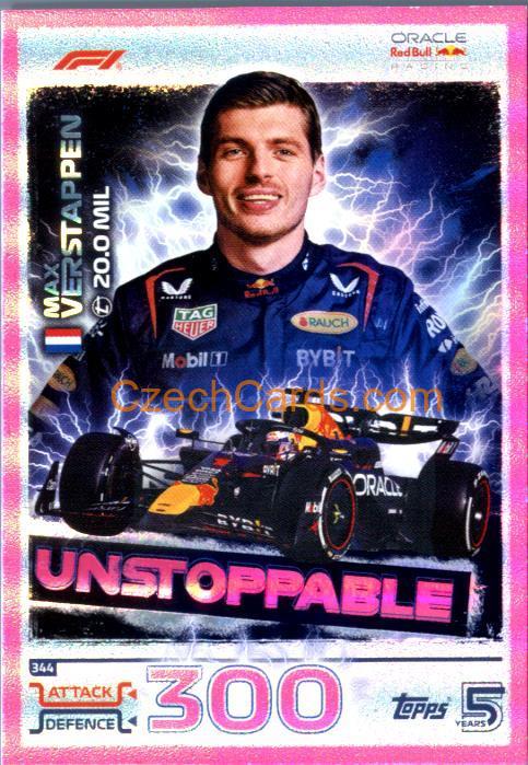 Max Verstappen Unstoppable 2024 Topps Turbo Attax purple #344
