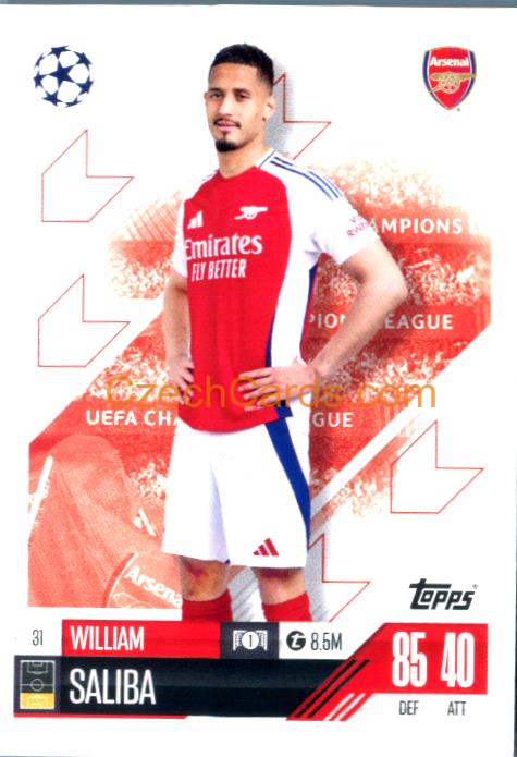 William Saliba 2024/25 Match Attax #31