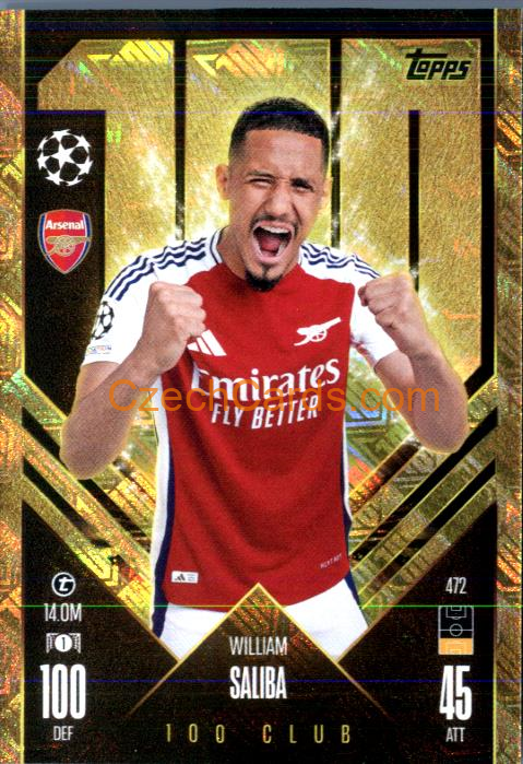 William Saliba 2024/25 Match Attax 100 Club #472