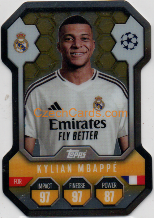 Kylian Mbappé 2024/25 Match Attax Chrome Pro Elite Shield #SH6
