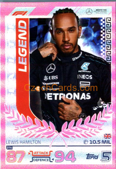 Lewis Hamilton F1 Gladiator 2024 Topps Turbo Attax purple parallel #314