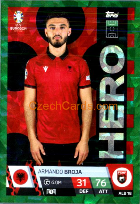 Armando Broja 2024 EURO Match Attax Hero green parallel #ALB18