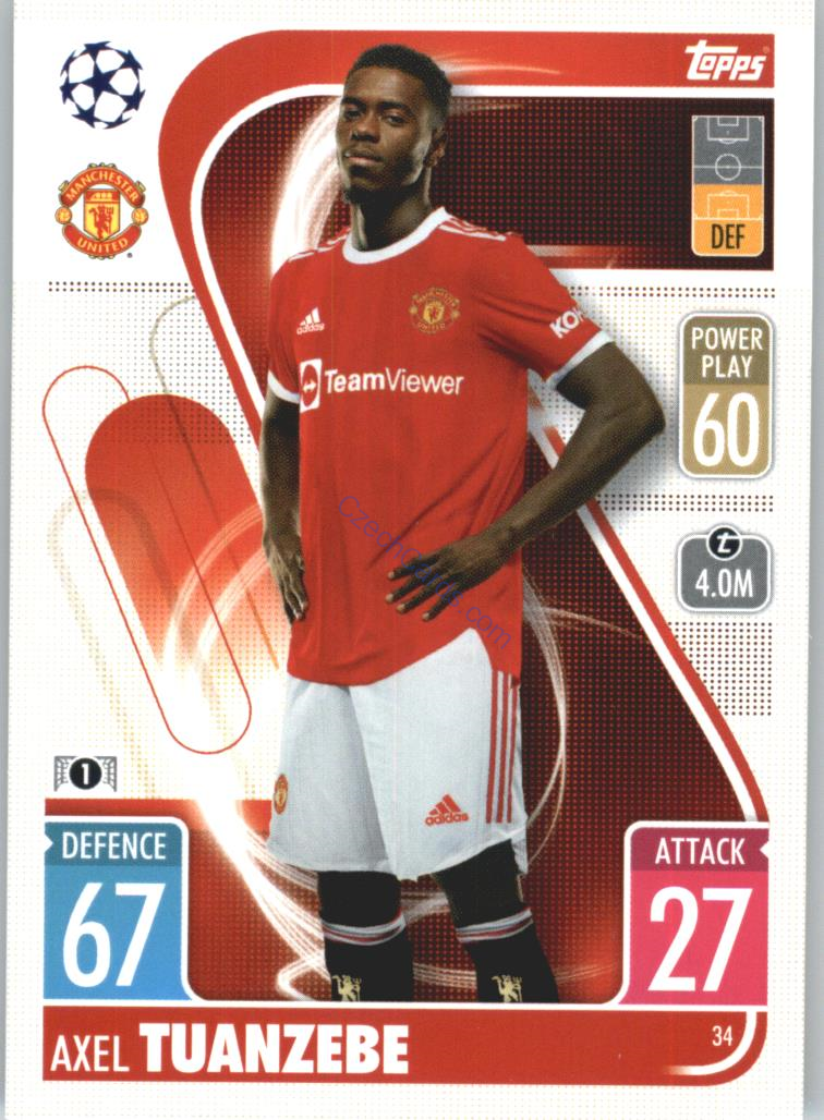 Axel Tuanzebe Topps Match Attax 2021/22 #34