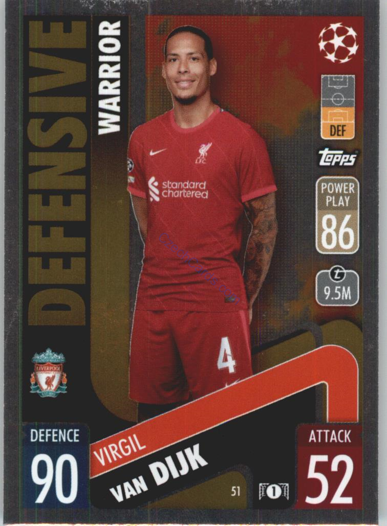 Virgil van Dijk Topps Match Attax 2021/22 Defensive Warrior #50