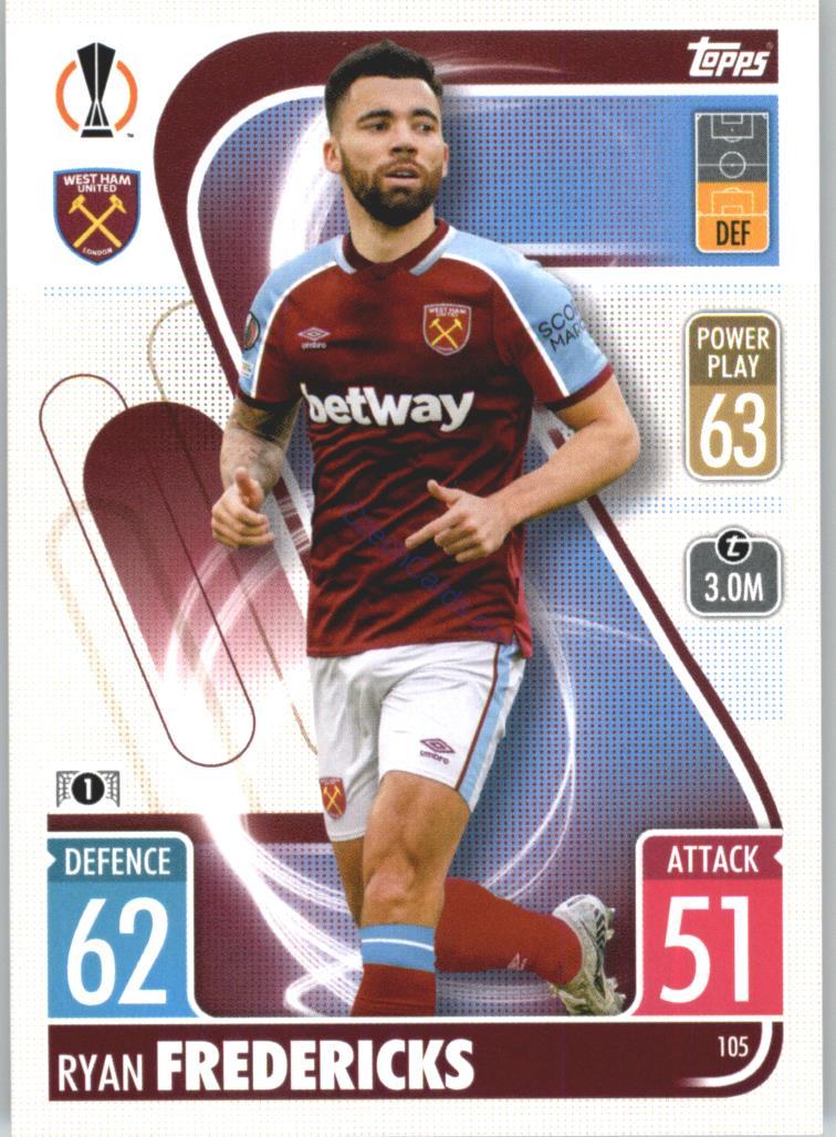Ryan Fredericks Topps Match Attax 2021/22 #105