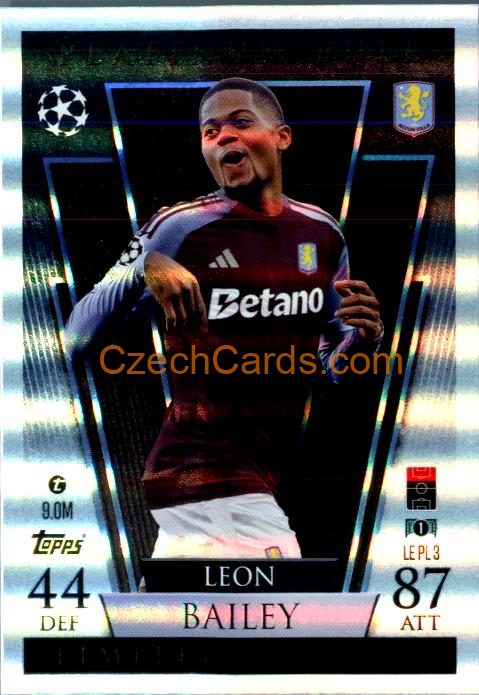 Leon Bailey 2024/25 Match Attax Limited Edition - Platinum Pull #LEPL3