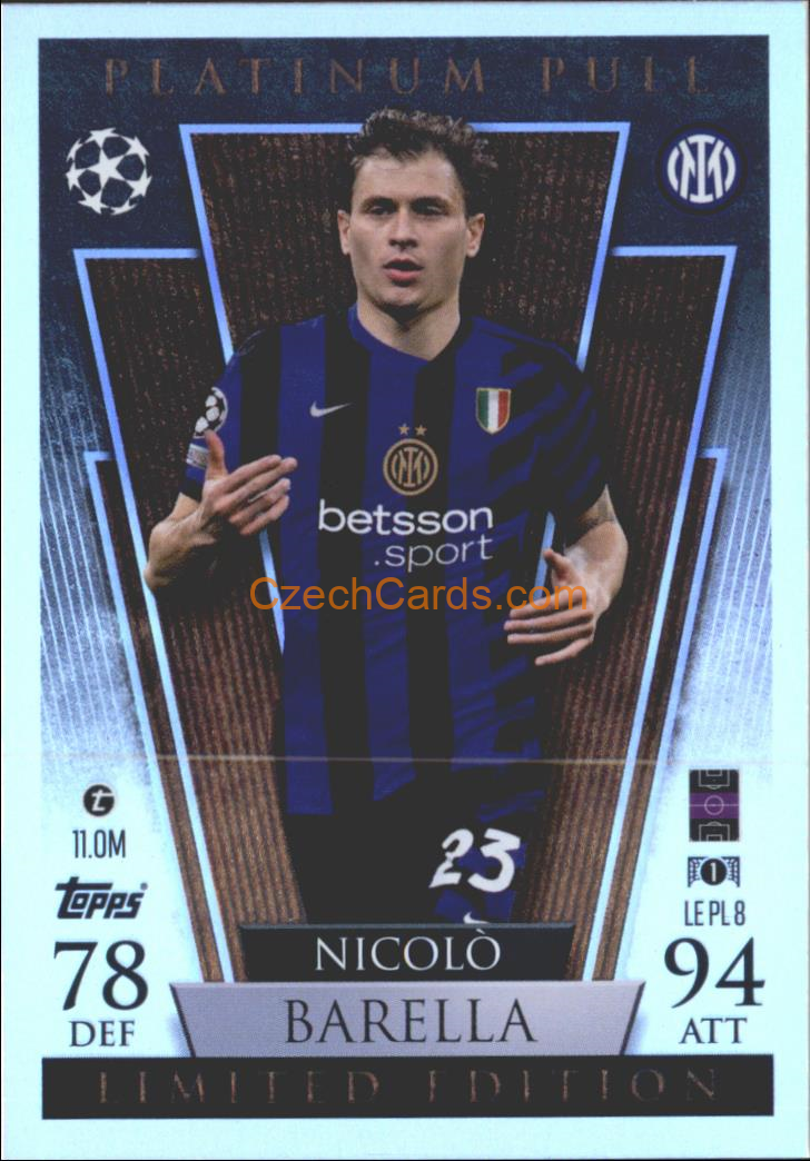 Nicolò Barella 2024/25 Match Attax Limited Edition - Platinum Pull #LEPL8
