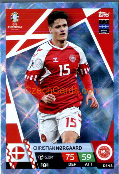 Christian Nørgaard 2024 EURO Match Attax crystal parallel #DEN8